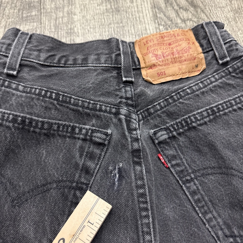 Vintage 90s Levi’s 501 Black Denim Button Fly Jeans Made in USA - Picture 11 of 13
